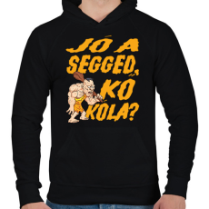PRINTFASHION Jó a segged, kő kóla? - Férfi kapucnis pulóver - Fekete