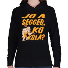 PRINTFASHION Jó a segged, kő kóla? - Női kapucnis pulóver - Fekete