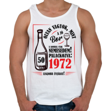 PRINTFASHION Jó bor palackozva - Évszámmal (fekete) - Férfi atléta - Fehér