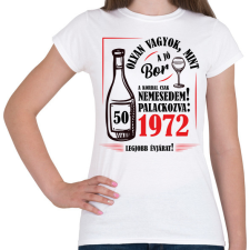 PRINTFASHION Jó bor palackozva - Évszámmal (fekete) - Női póló - Fehér női póló