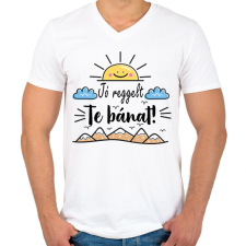 PRINTFASHION Jó reggelt te bánat - Férfi V-nyakú póló - Fehér férfi póló