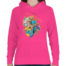 PRINTFASHION Jó rezgések - Női kapucnis pulóver - Fukszia