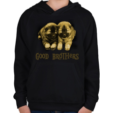 PRINTFASHION Jó testvérek - Gyerek kapucnis pulóver - Fekete