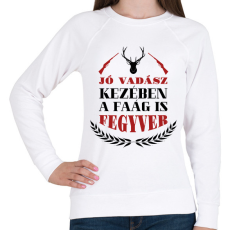PRINTFASHION Jó vadász kezében - Női pulóver - Fehér
