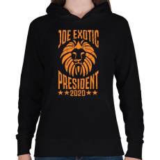 PRINTFASHION Joe Exotic elnök 2020 - Női kapucnis pulóver - Fekete