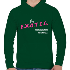 PRINTFASHION Joe Exotic - Férfi kapucnis pulóver - Sötétzöld