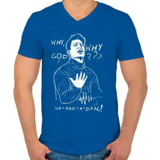 PRINTFASHION Joey - Férfi V-nyakú póló - Királykék