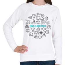 PRINTFASHION Jóga és meditáció - Női pulóver - Fehér női pulóver, kardigán