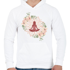 PRINTFASHION Jóga - Férfi kapucnis pulóver - Fehér