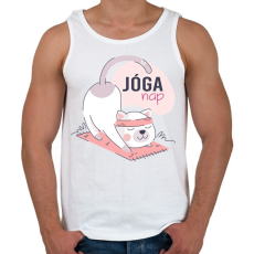 PRINTFASHION Jóga nap - Férfi atléta - Fehér