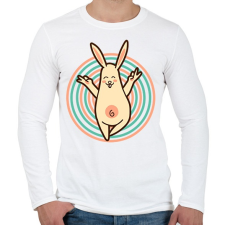 PRINTFASHION Jóga nyuszi - Férfi hosszú ujjú póló - Fehér férfi póló