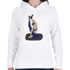 PRINTFASHION Jóga póz - Női kapucnis pulóver - Fehér