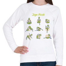 PRINTFASHION Jóga pózok - Női pulóver - Fehér női pulóver, kardigán