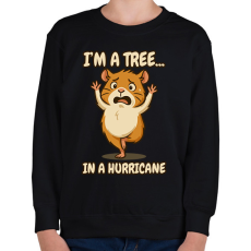 PRINTFASHION Jógázó tengerimalac - Gyerek pulóver - Fekete