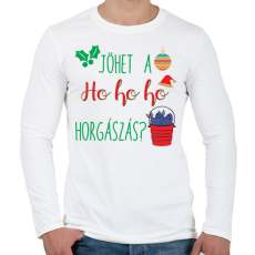 PRINTFASHION Jöhet a ho ho horgászás - Férfi hosszú ujjú póló - Fehér