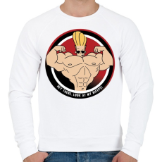 PRINTFASHION Johhny Bravo - Férfi pulóver - Fehér