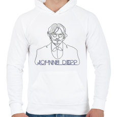 PRINTFASHION Johhny Depp - Vonalas - Férfi kapucnis pulóver - Fehér
