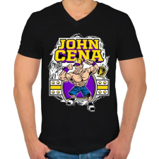 PRINTFASHION John Cena - Férfi V-nyakú póló - Fekete férfi póló
