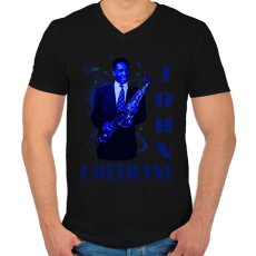 PRINTFASHION john coltrane - Férfi V-nyakú póló - Fekete