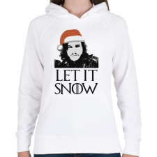 PRINTFASHION John Snow - Let it snow - Női kapucnis pulóver - Fehér női pulóver, kardigán