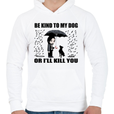 PRINTFASHION John Wick dog - Férfi kapucnis pulóver - Fehér férfi pulóver, kardigán