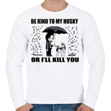 PRINTFASHION John Wick Husky  - Férfi pulóver - Fehér