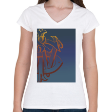 PRINTFASHION johnnie walker - Női V-nyakú póló - Fehér