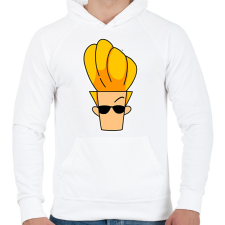 PRINTFASHION johnny bravo - Férfi kapucnis pulóver - Fehér férfi pulóver, kardigán