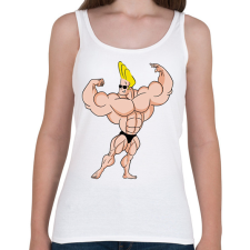 PRINTFASHION Johnny Bravo - Női atléta - Fehér női trikó
