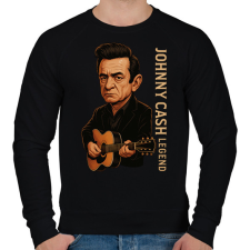 PRINTFASHION Johnny Cash Legend - Férfi pulóver - Fekete férfi pulóver, kardigán
