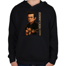 PRINTFASHION Johnny Cash Legend - Gyerek kapucnis pulóver - Fekete