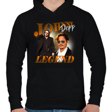 PRINTFASHION Johnny Depp - Legend - Férfi kapucnis pulóver - Fekete