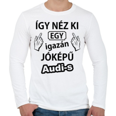 PRINTFASHION Jóképű audis - Férfi hosszú ujjú póló - Fehér