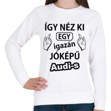 PRINTFASHION Jóképű audis - Női pulóver - Fehér női pulóver, kardigán