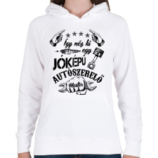 PRINTFASHION Jóképű autószerelő - Női kapucnis pulóver - Fehér női pulóver, kardigán