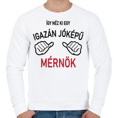 PRINTFASHION Jóképű mérnök - Férfi pulóver - Fehér