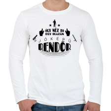 PRINTFASHION Jóképű rendőr - Férfi hosszú ujjú póló - Fehér férfi póló