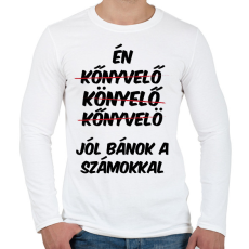 PRINTFASHION Jól bánok a számokkal - Férfi hosszú ujjú póló - Fehér