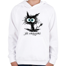 PRINTFASHION Jól vagyok - Gyerek kapucnis pulóver - Fehér