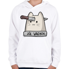 PRINTFASHION Jól vagyok - Gyerek kapucnis pulóver - Fehér