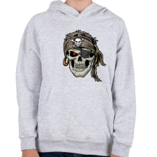 PRINTFASHION Jolly Roger kalóz - Gyerek kapucnis pulóver - Sport szürke gyerek pulóver, kardigán