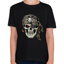 PRINTFASHION Jolly Roger kalóz - Gyerek póló - Fekete gyerek póló