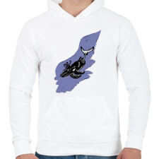 PRINTFASHION Jön a bálna - Férfi kapucnis pulóver - Fehér férfi pulóver, kardigán