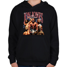 PRINTFASHION Jon Jones - Gyerek kapucnis pulóver - Fekete