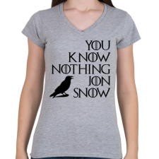 PRINTFASHION JON SNOW - Női V-nyakú póló - Sport szürke női póló