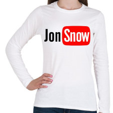 PRINTFASHION Jon Snow youtube - Női hosszú ujjú póló - Fehér női póló