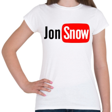 PRINTFASHION Jon Snow youtube - Női póló - Fehér