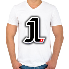 PRINTFASHION Jorge Lorenzo - Férfi V-nyakú póló - Fehér férfi póló