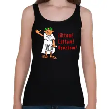 PRINTFASHION jöttem láttam győztem - Női atléta - Fekete női trikó