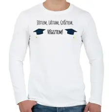 PRINTFASHION Jöttem, láttam, győztem, végeztem! - Férfi hosszú ujjú póló - Fehér